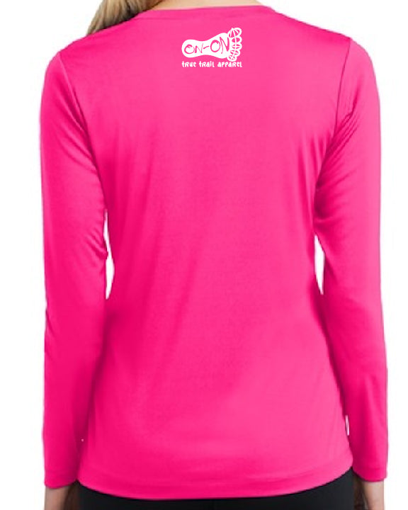 Shiggylicious PINK Ladies Sport-Tek V-neck Long Sleeve