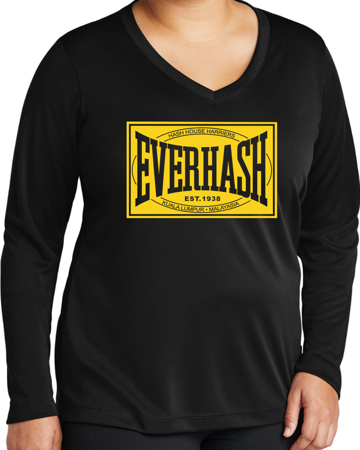 Everhash Ladies Performance V-neck Long Sleeve