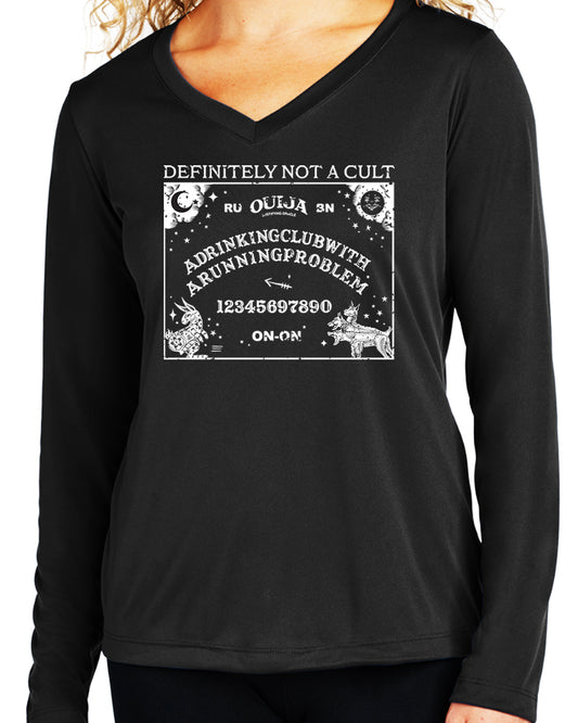 Hash Ouija Board - Not a Cult Ladies Performance V-neck Long Sleeve