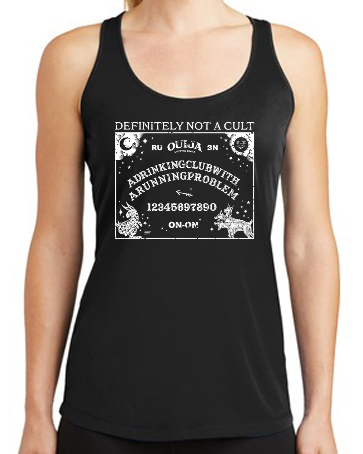 Hash Ouija Board - Not a Cult Ladies Sport-Tek Racerback Tank