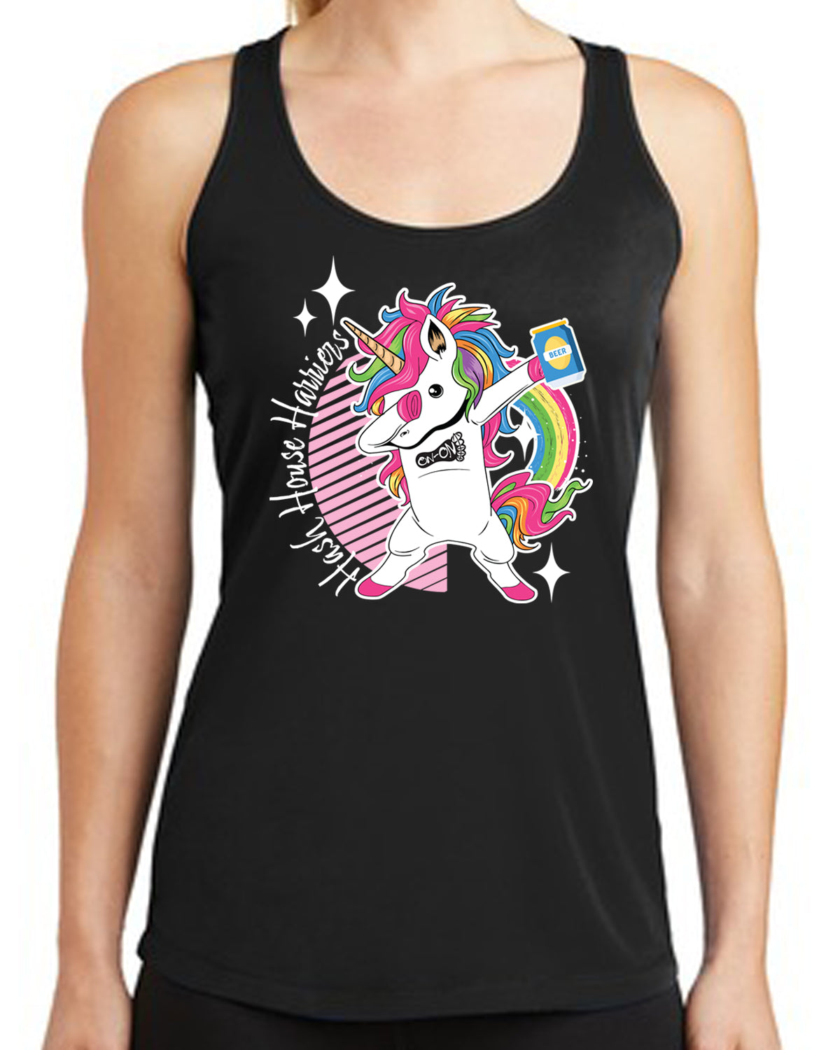 H3 Unicorn Neon PINK Ladies Sport-Tek Racerback TANK